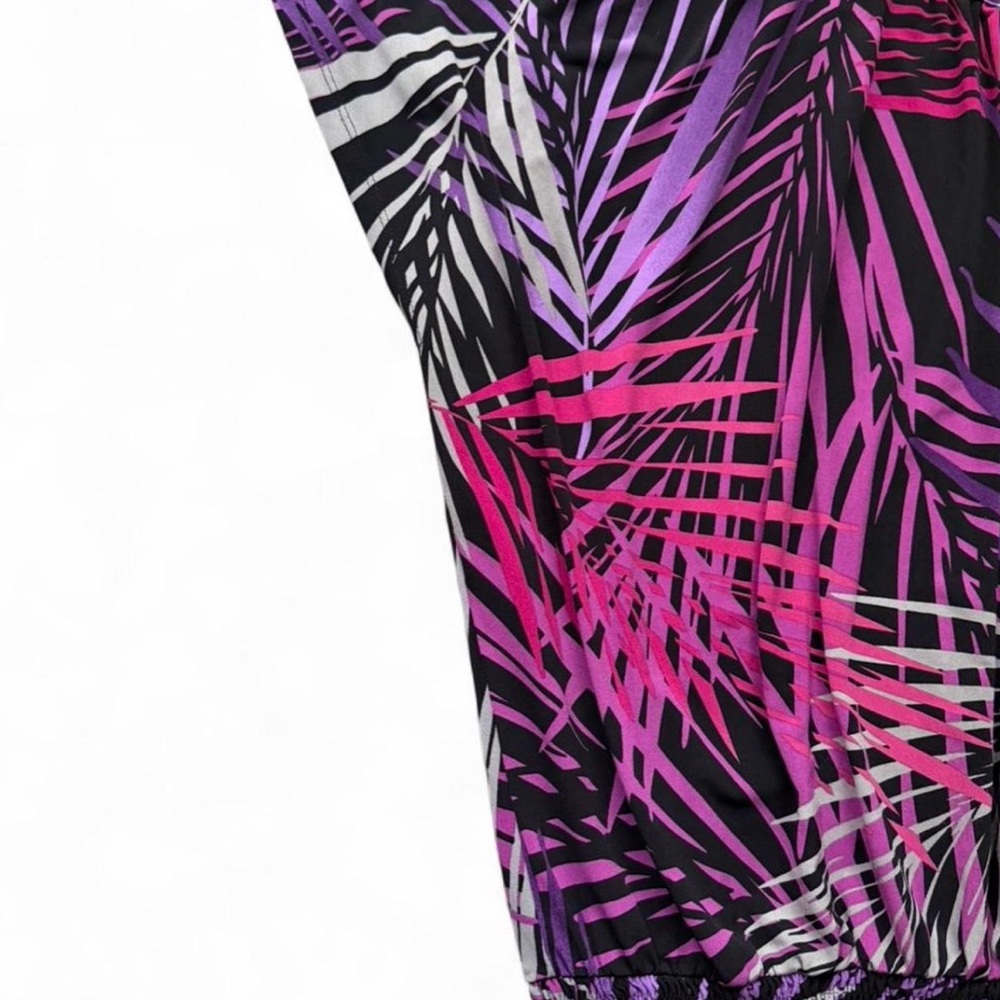 Apt. 9 Women's Palm Print Blouse - Black and Purple - Picture 5 of 6